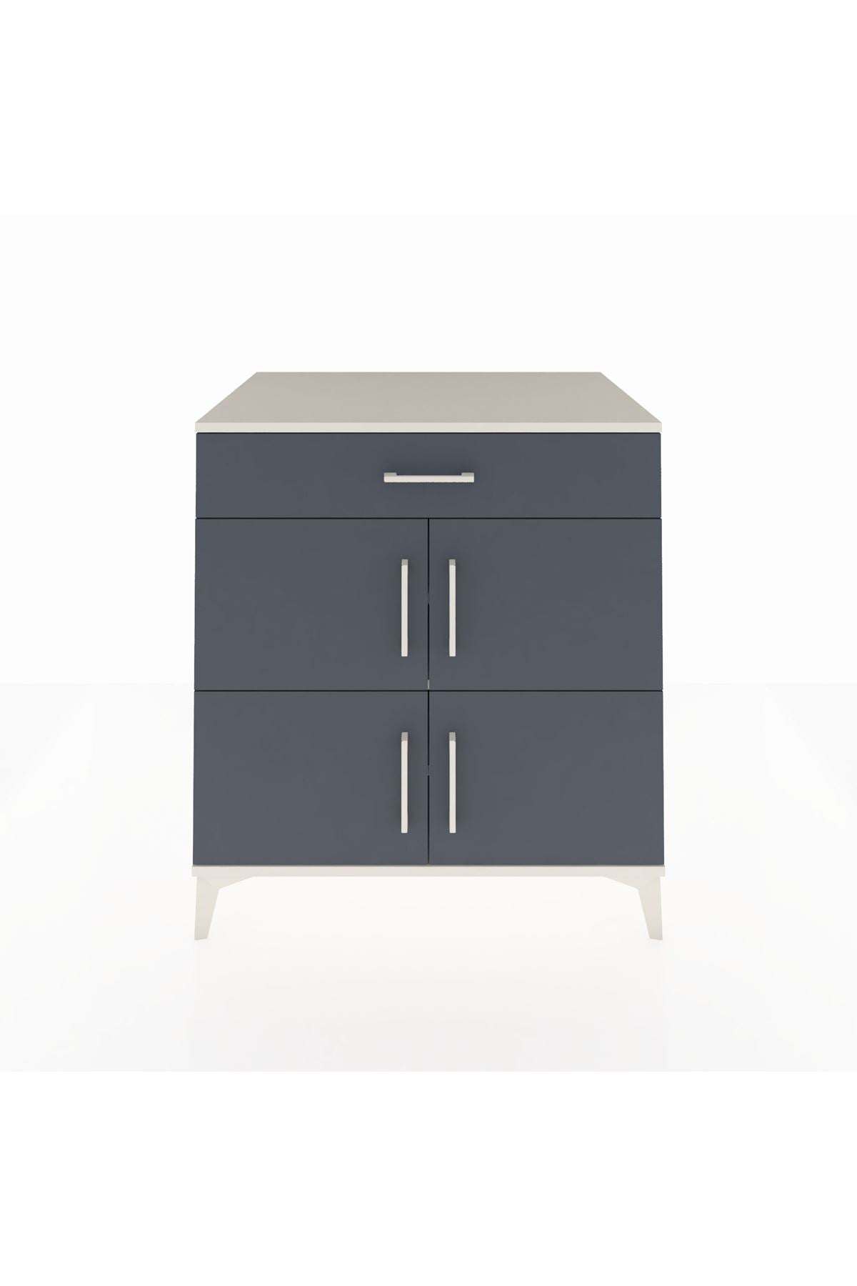 Kronos Şifonyer 3 Raflı Tek Çekmeceli 4 Kapaklı 88x59x96 Aytaşı-Antrasit