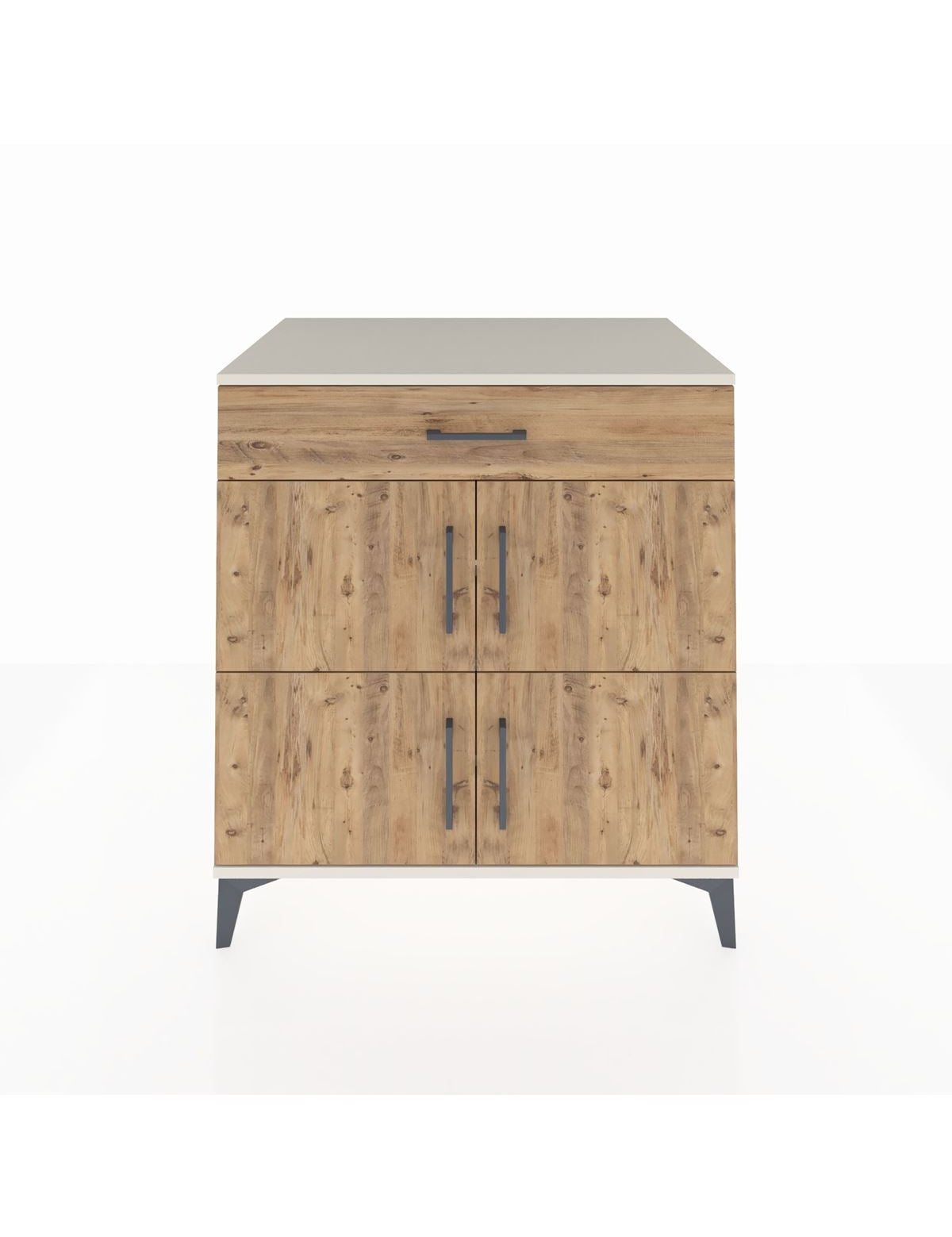 Kronos Şifonyer 3 Raflı Tek Çekmeceli 4 Kapaklı 88x59x96 Aytaşı-Çam