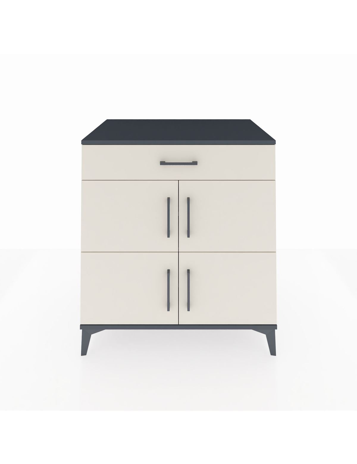 Kronos Şifonyer 3 Raflı Tek Çekmeceli 4 Kapaklı 88x59x96 Antrasit-Aytaşı