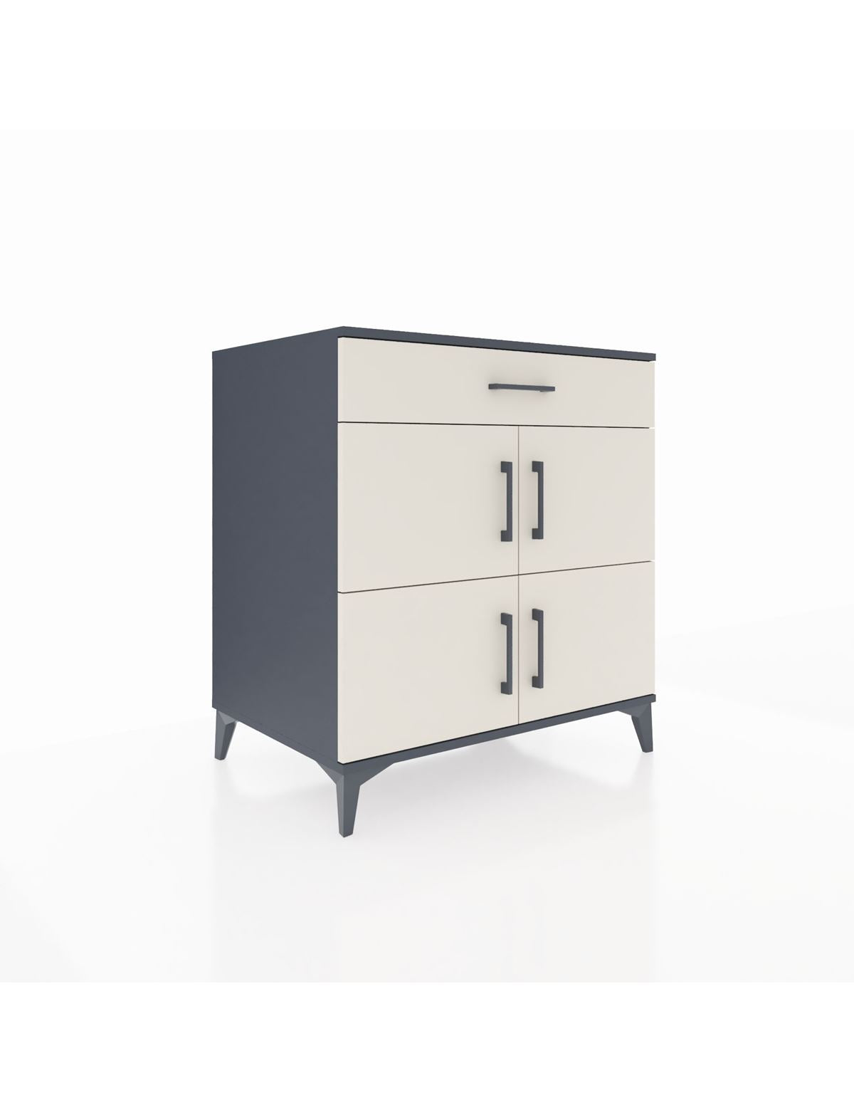 Kronos Şifonyer 3 Raflı Tek Çekmeceli 4 Kapaklı 88x59x96 Antrasit-Aytaşı