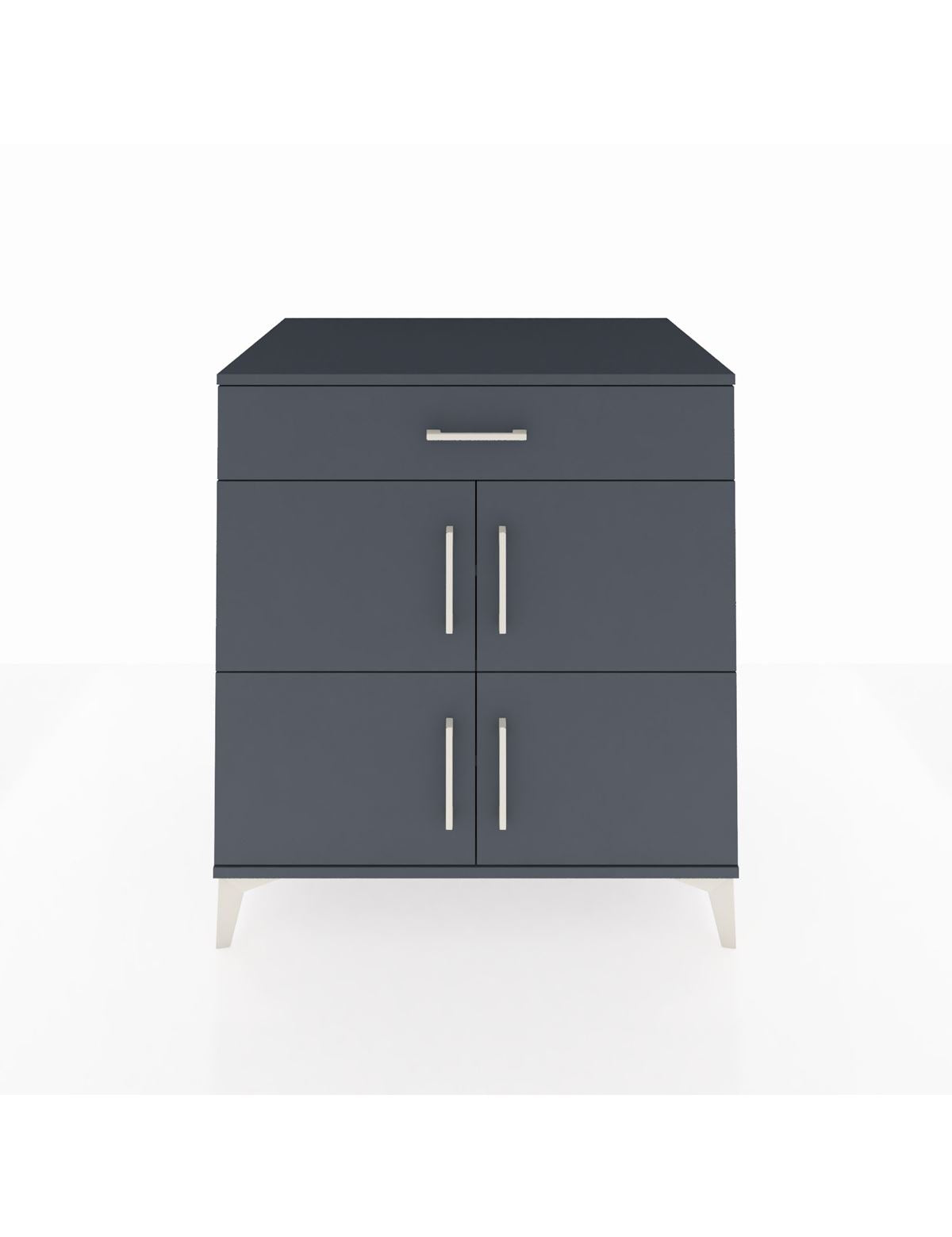 Kronos Şifonyer 3 Raflı Tek Çekmeceli 4 Kapaklı 88x59x96 Antrasit-Antrasit