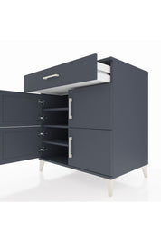 Kronos Şifonyer 3 Raflı Tek Çekmeceli 4 Kapaklı 88x59x96 Antrasit-Antrasit