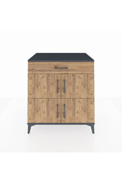 Kronos Şifonyer 3 Raflı Tek Çekmeceli 4 Kapaklı 88x59x96 Antrasit-Çam