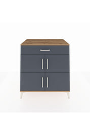 Kronos Şifonyer 3 Raflı Tek Çekmeceli 4 Kapaklı 88x59x96 Çam-Antrasit