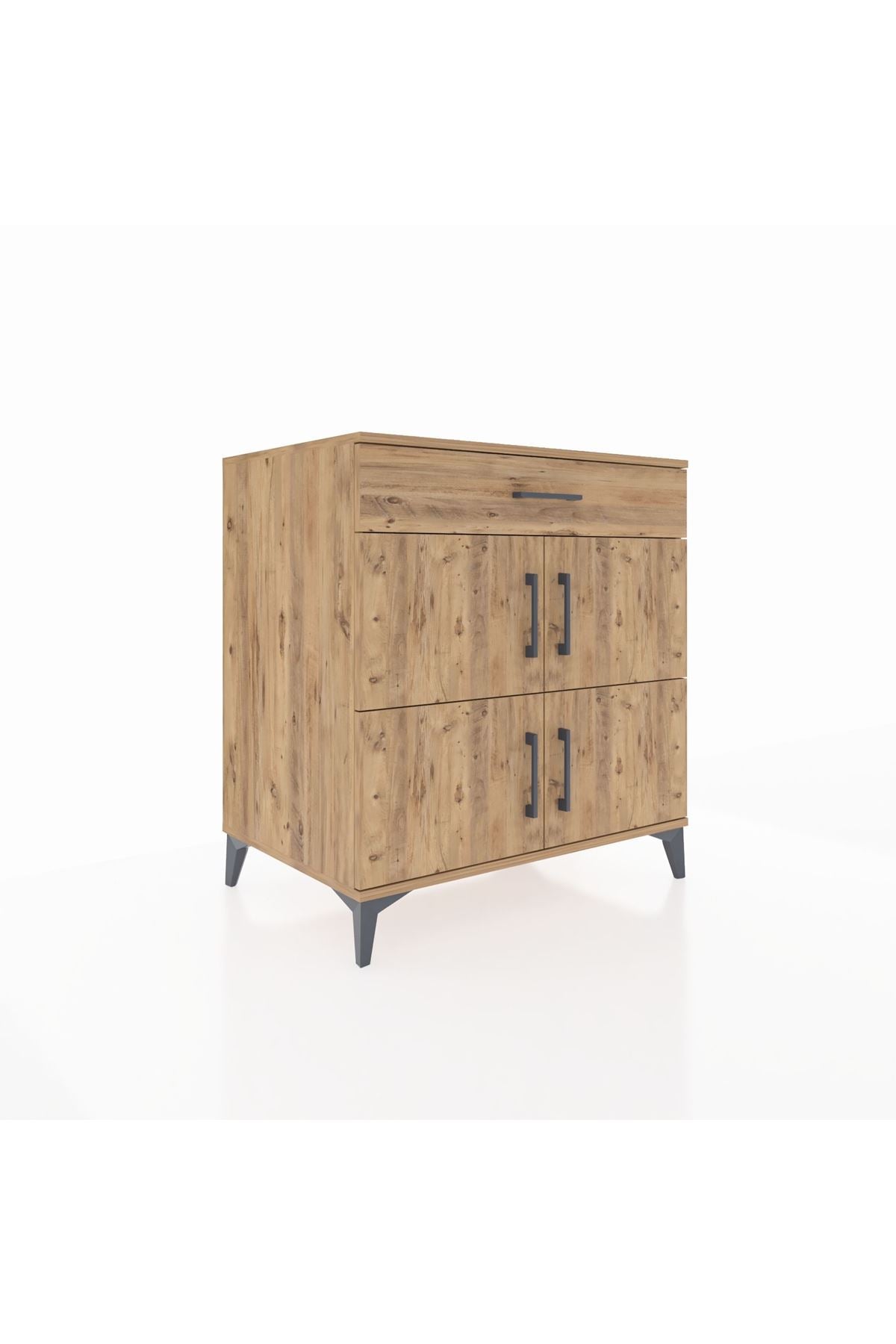 Kronos Şifonyer 3 Raflı Tek Çekmeceli 4 Kapaklı 88x59x96 Çam-Çam