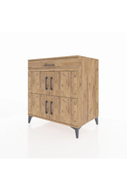 Kronos Şifonyer 3 Raflı Tek Çekmeceli 4 Kapaklı 88x59x96 Çam-Çam