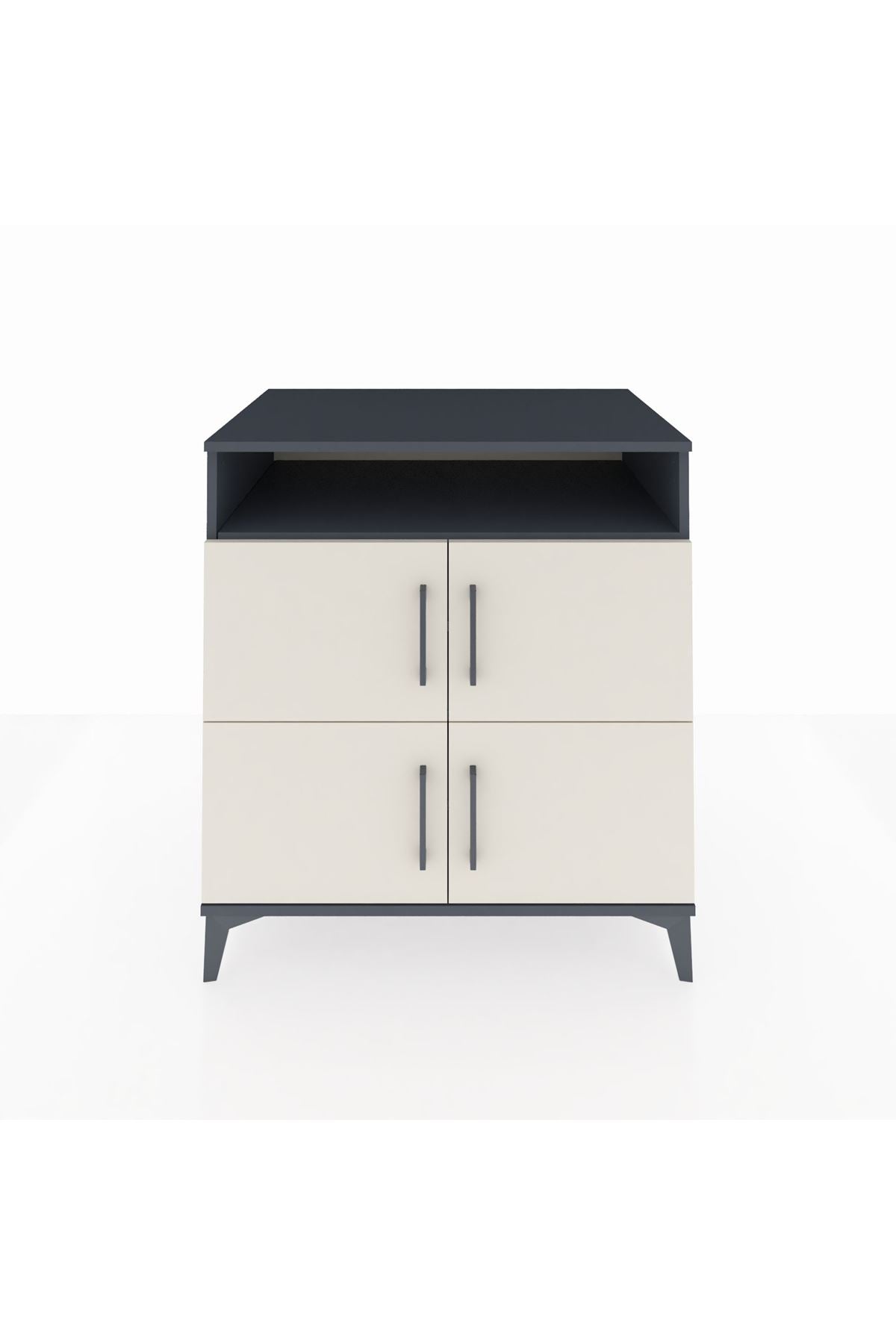 Kronos Şifonyer 4 Raflı 4 Kapaklı 88x59x96 Antrasit-Aytaşı