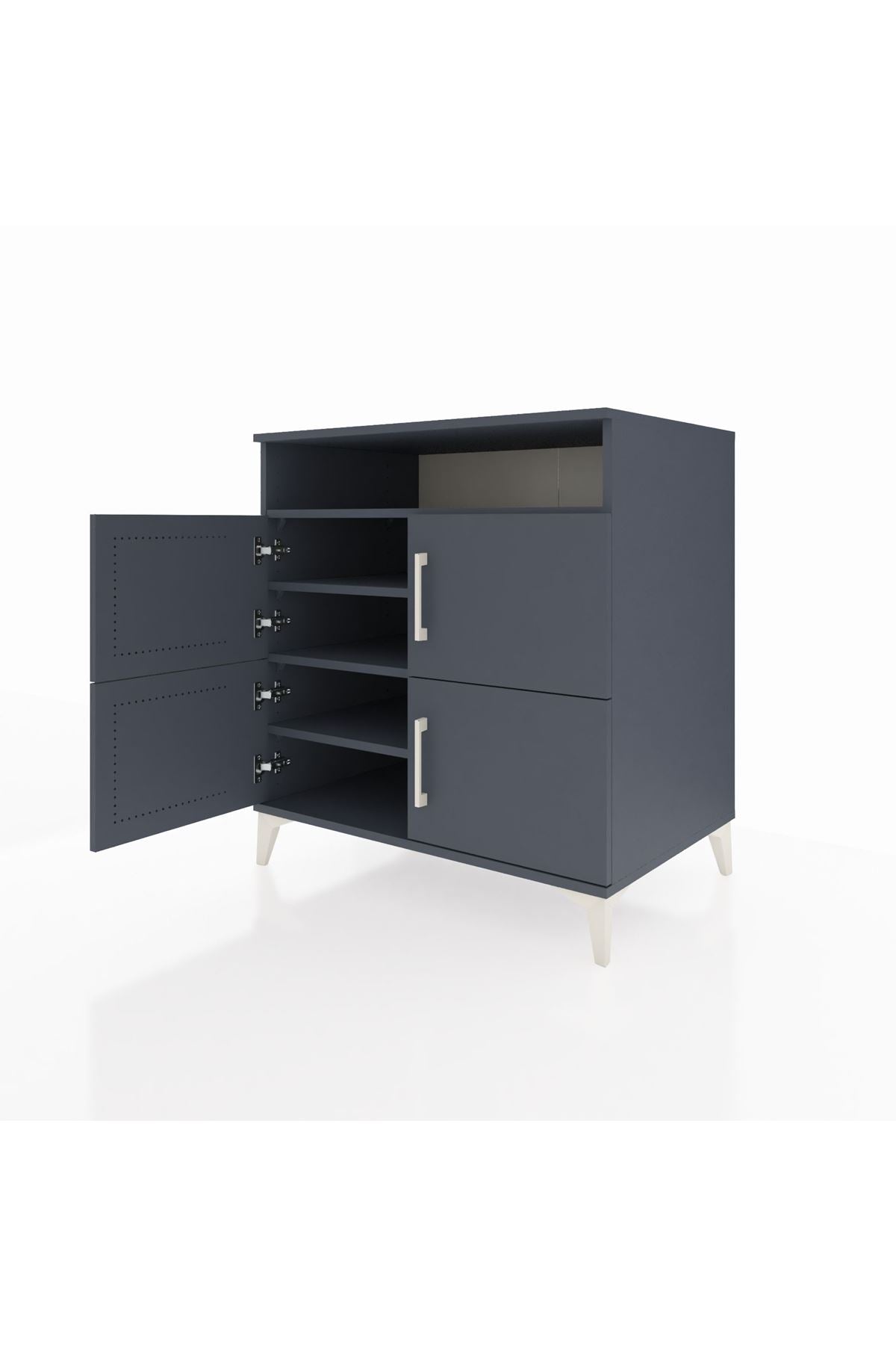 Kronos Şifonyer 4 Raflı 4 Kapaklı 88x59x96 Antrasit-Antrasit