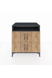 Kronos Şifonyer 4 Raflı 4 Kapaklı 88x59x96 Antrasit-Çam