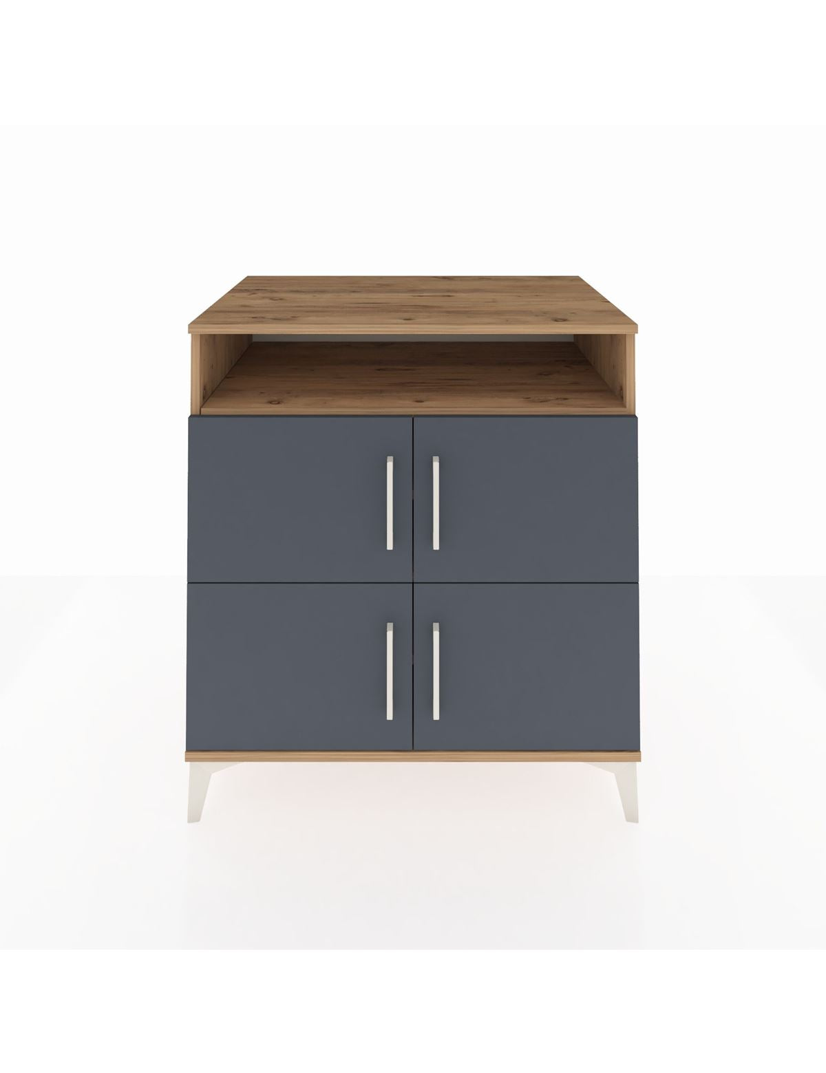 Kronos Şifonyer 4 Raflı 4 Kapaklı 88x59x96 Çam-Antrasit