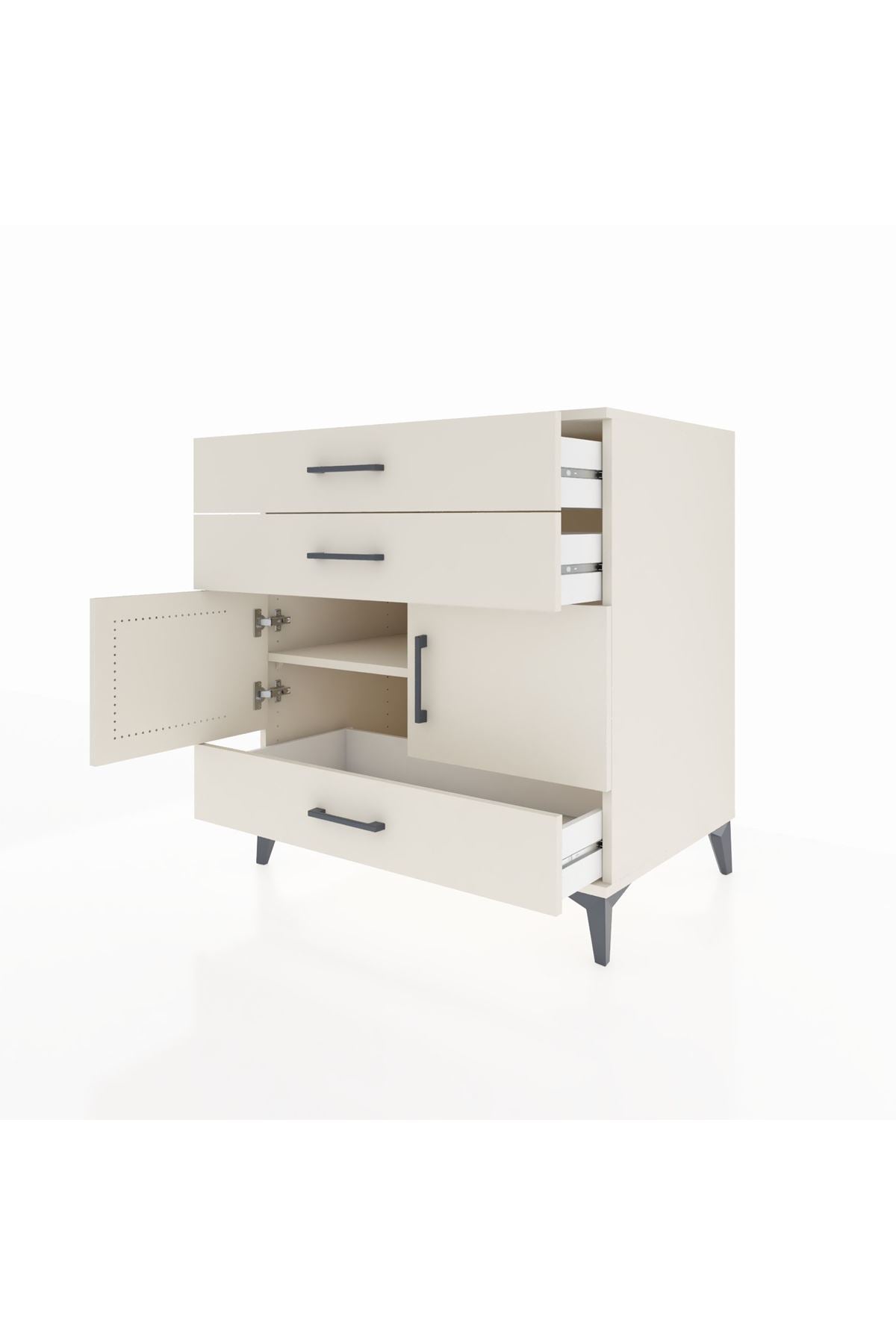 Kronos Şifonyer Tek Raflı 3 Çekmeceli 2 Kapaklı 88x59x96 Aytaşı-Aytaşı