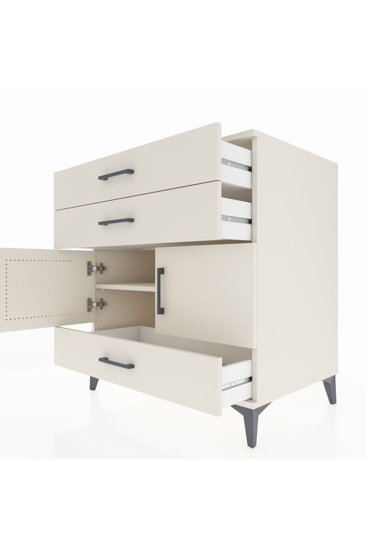 Kronos Şifonyer Tek Raflı 3 Çekmeceli 2 Kapaklı 88x59x96 Aytaşı-Aytaşı