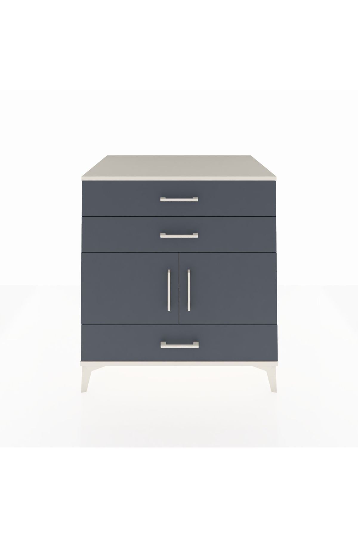 Kronos Şifonyer Tek Raflı 3 Çekmeceli 2 Kapaklı 88x59x96 Aytaşı-Antrasit