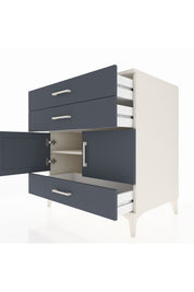 Kronos Şifonyer Tek Raflı 3 Çekmeceli 2 Kapaklı 88x59x96 Aytaşı-Antrasit