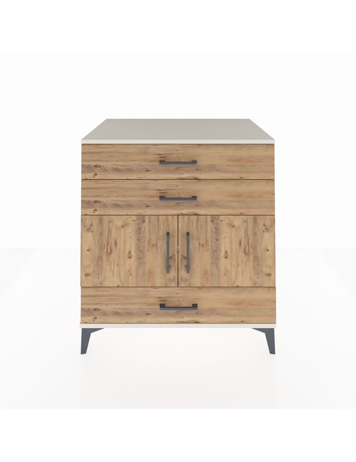 Kronos Şifonyer Tek Raflı 3 Çekmeceli 2 Kapaklı 88x59x96 Aytaşı-Çam