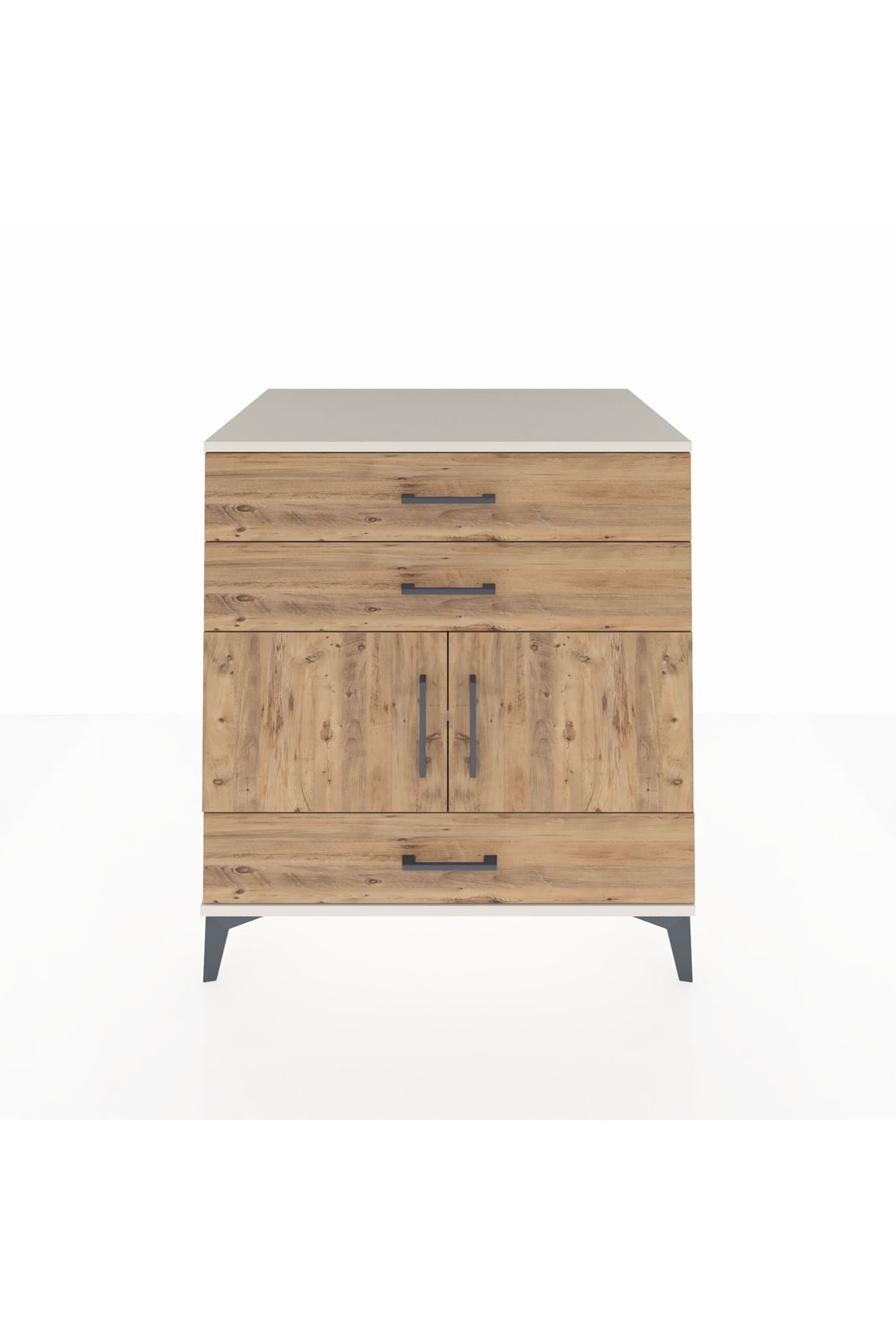 Kronos Şifonyer Tek Raflı 3 Çekmeceli 2 Kapaklı 88x59x96 Aytaşı-Çam