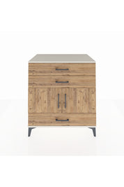 Kronos Şifonyer Tek Raflı 3 Çekmeceli 2 Kapaklı 88x59x96 Aytaşı-Çam