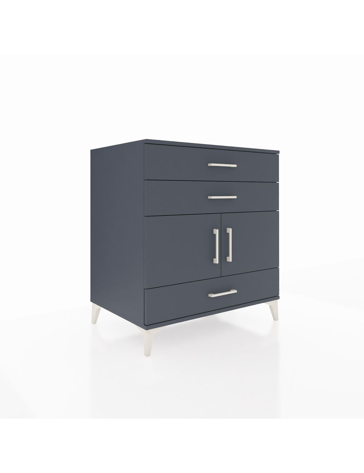 Kronos Şifonyer Tek Raflı 3 Çekmeceli 2 Kapaklı 88x59x96 Antrasit-Antrasit