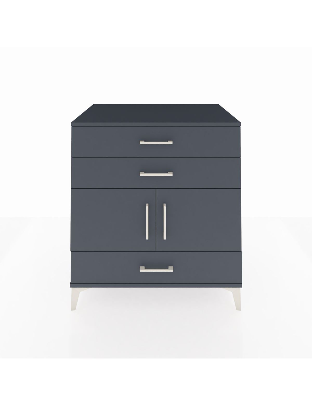 Kronos Şifonyer Tek Raflı 3 Çekmeceli 2 Kapaklı 88x59x96 Antrasit-Antrasit