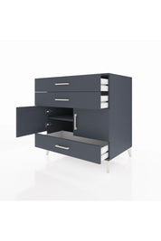 Kronos Şifonyer Tek Raflı 3 Çekmeceli 2 Kapaklı 88x59x96 Antrasit-Antrasit