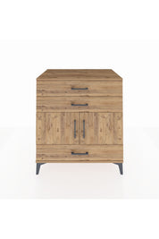 Kronos Şifonyer Tek Raflı 3 Çekmeceli 2 Kapaklı 88x59x96 Çam-Çam