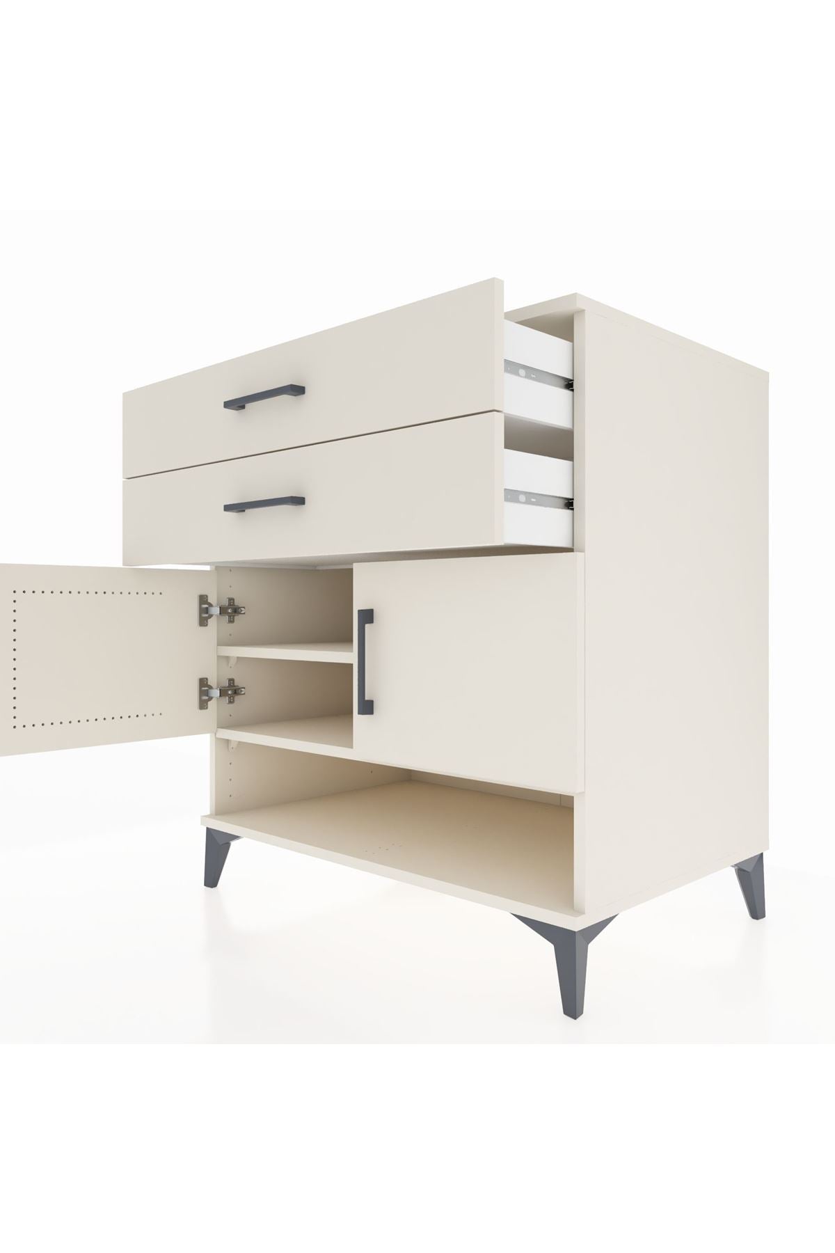 Kronos Şifonyer 2 Raflı 2 Çekmeceli 2 Kapaklı 88x59x96 Aytaşı-Aytaşı