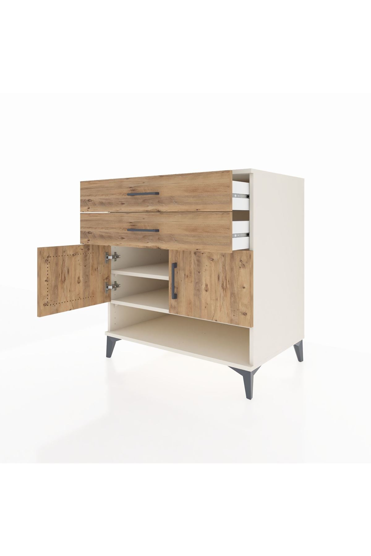 Kronos Şifonyer 2 Raflı 2 Çekmeceli 2 Kapaklı 88x59x96 Aytaşı-Çam