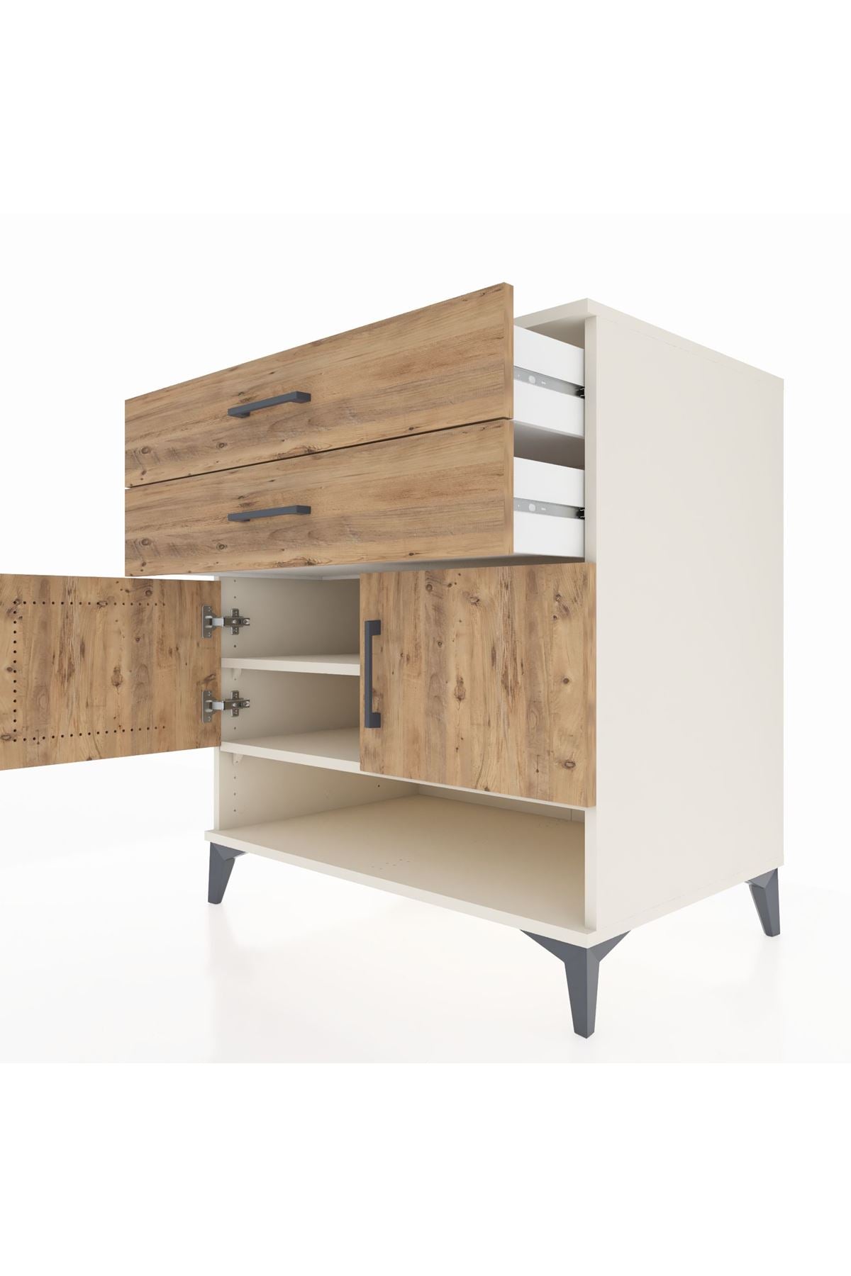 Kronos Şifonyer 2 Raflı 2 Çekmeceli 2 Kapaklı 88x59x96 Aytaşı-Çam