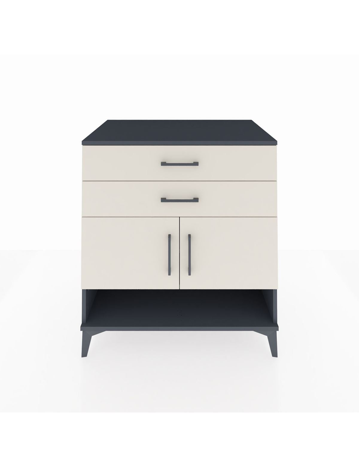 Kronos Şifonyer 2 Raflı 2 Çekmeceli 2 Kapaklı 88x59x96 Antrasit-Aytaşı