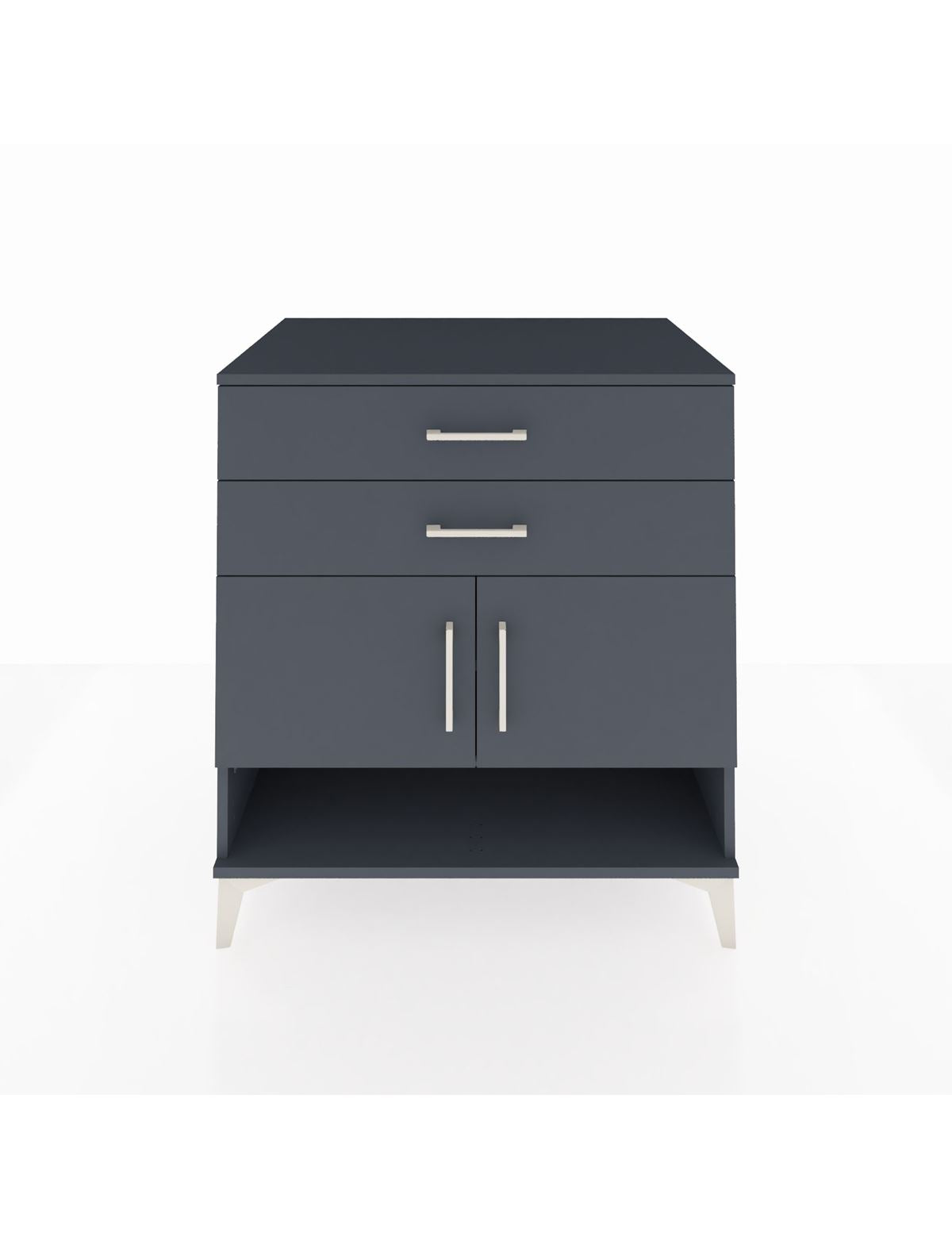 Kronos Şifonyer 2 Raflı 2 Çekmeceli 2 Kapaklı 88x59x96 Antrasit-Antrasit