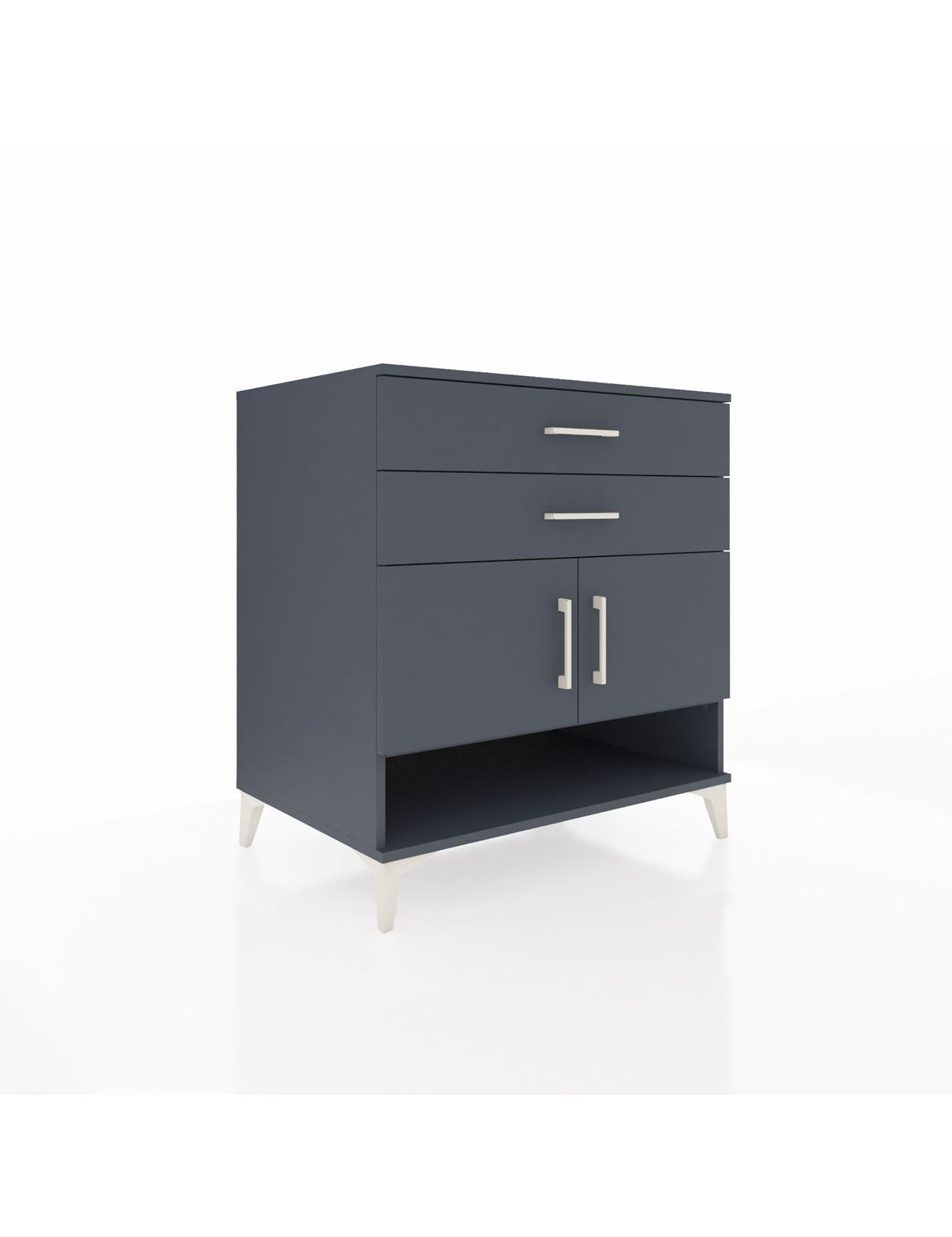 Kronos Şifonyer 2 Raflı 2 Çekmeceli 2 Kapaklı 88x59x96 Antrasit-Antrasit