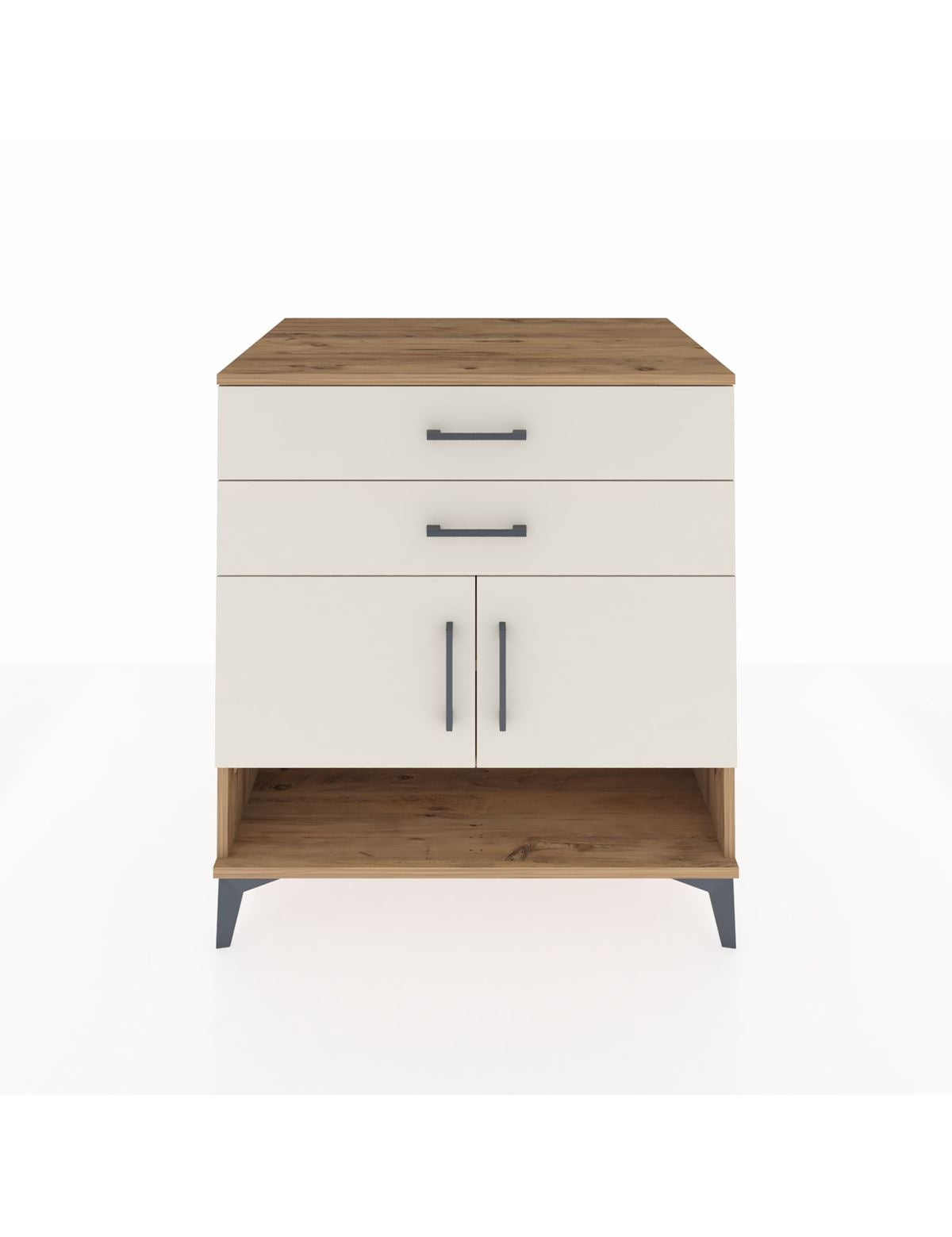 Kronos Şifonyer 2 Raflı 2 Çekmeceli 2 Kapaklı 88x59x96 Çam-Aytaşı