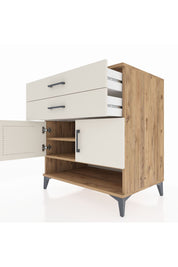 Kronos Şifonyer 2 Raflı 2 Çekmeceli 2 Kapaklı 88x59x96 Çam-Aytaşı