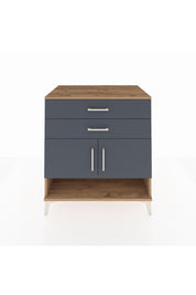 Kronos Şifonyer 2 Raflı 2 Çekmeceli 2 Kapaklı 88x59x96 Çam-Antrasit