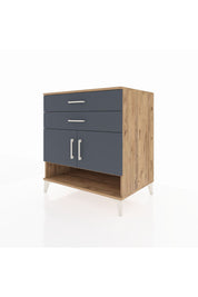 Kronos Şifonyer 2 Raflı 2 Çekmeceli 2 Kapaklı 88x59x96 Çam-Antrasit