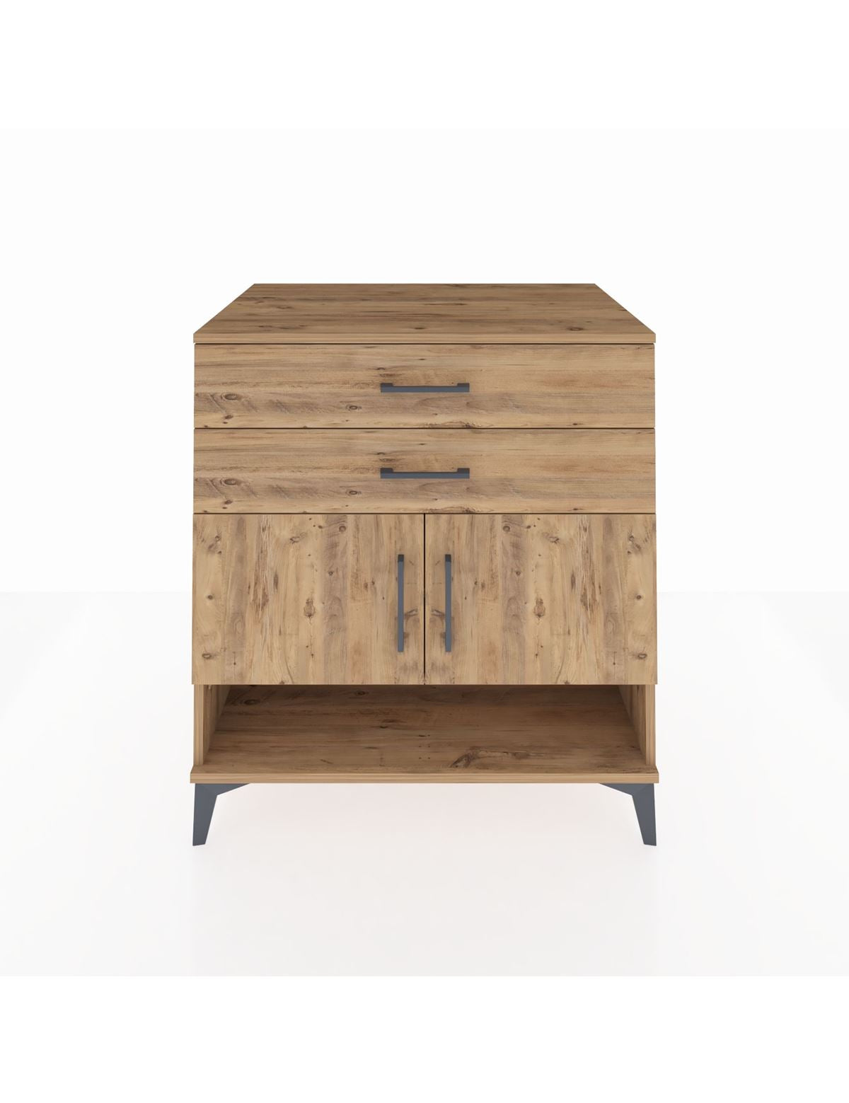 Kronos Şifonyer 2 Raflı 2 Çekmeceli 2 Kapaklı 88x59x96 Çam-Çam