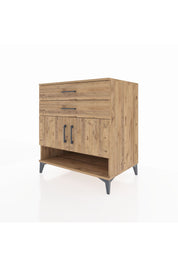 Kronos Şifonyer 2 Raflı 2 Çekmeceli 2 Kapaklı 88x59x96 Çam-Çam