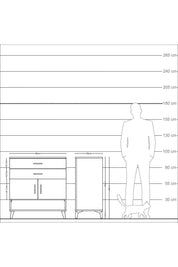 Kronos Şifonyer 2 Raflı 2 Çekmeceli 2 Kapaklı 88x59x96 Çam-Çam