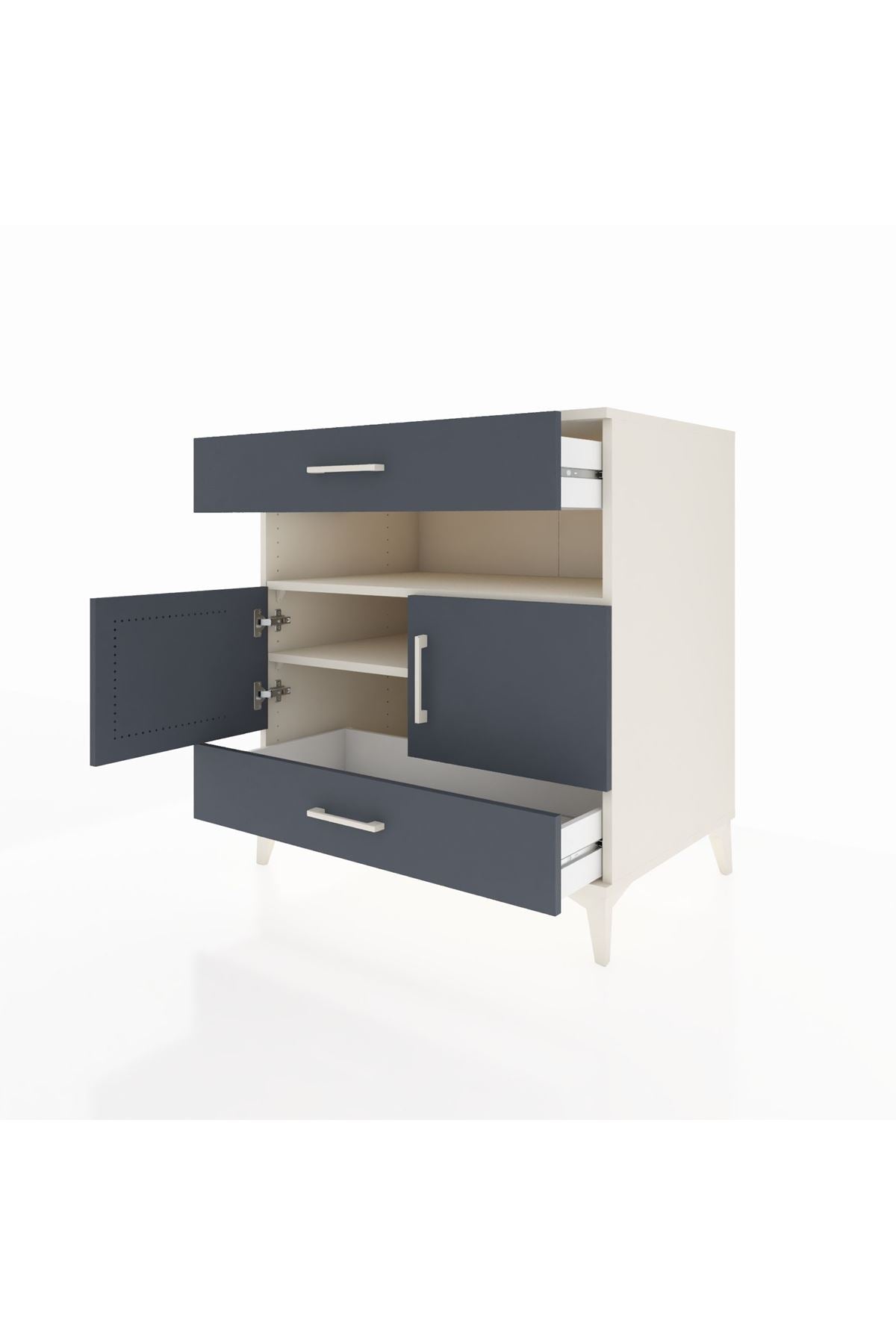 Kronos Şifonyer 2 Raflı 2 Çekmeceli 2 Kapaklı 88x59x96 Aytaşı-Antrasit