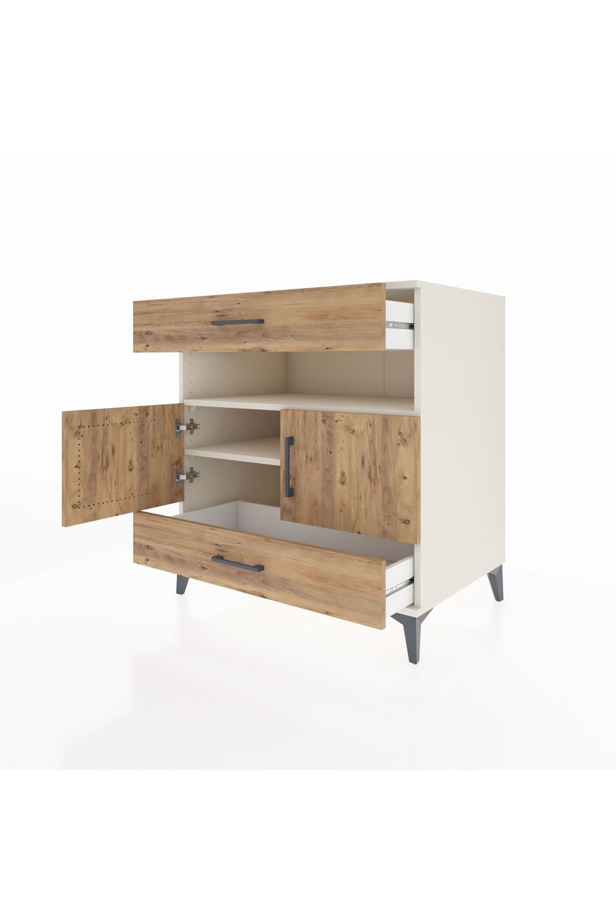 Kronos Şifonyer 2 Raflı 2 Çekmeceli 2 Kapaklı 88x59x96 Aytaşı-Çam