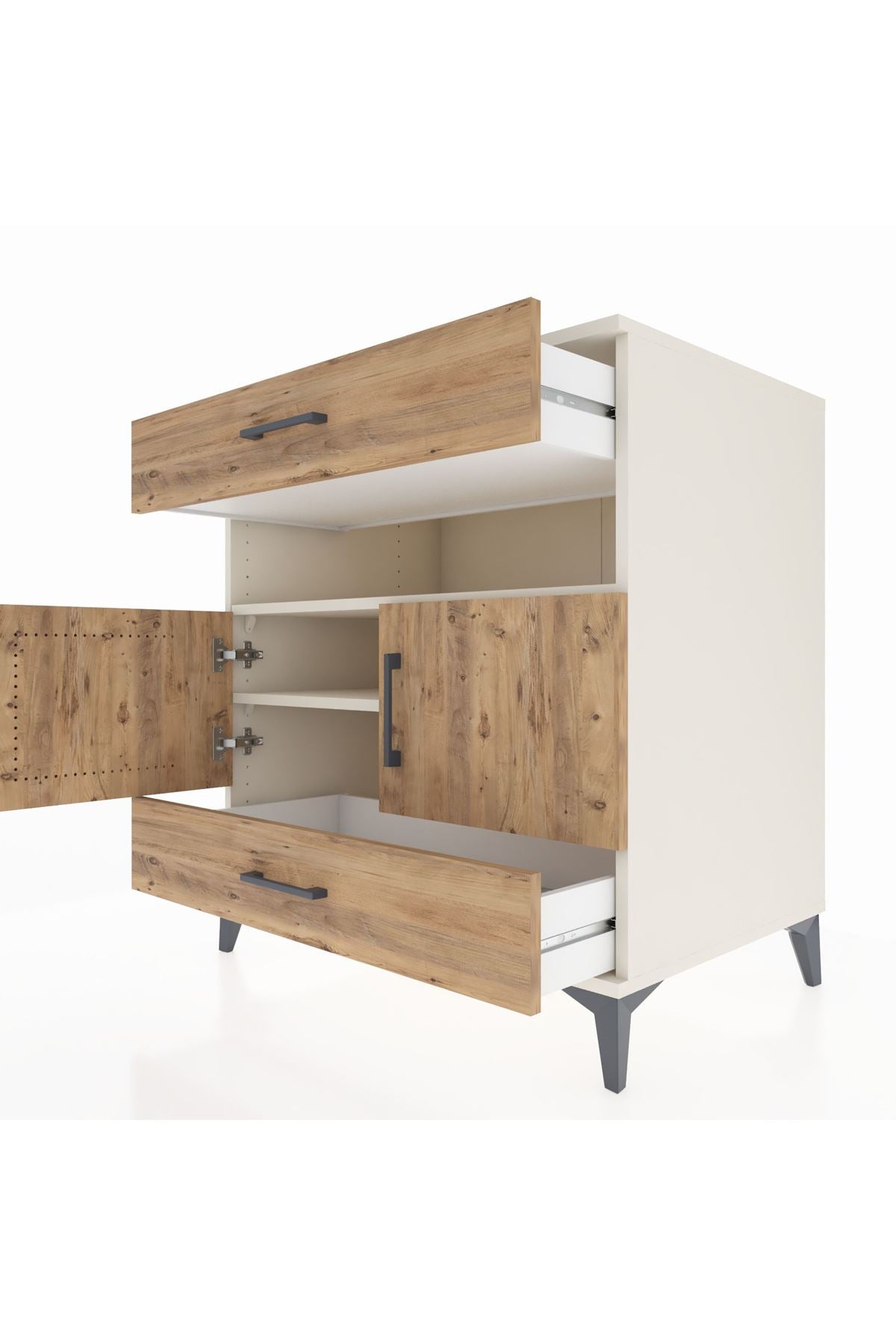 Kronos Şifonyer 2 Raflı 2 Çekmeceli 2 Kapaklı 88x59x96 Aytaşı-Çam