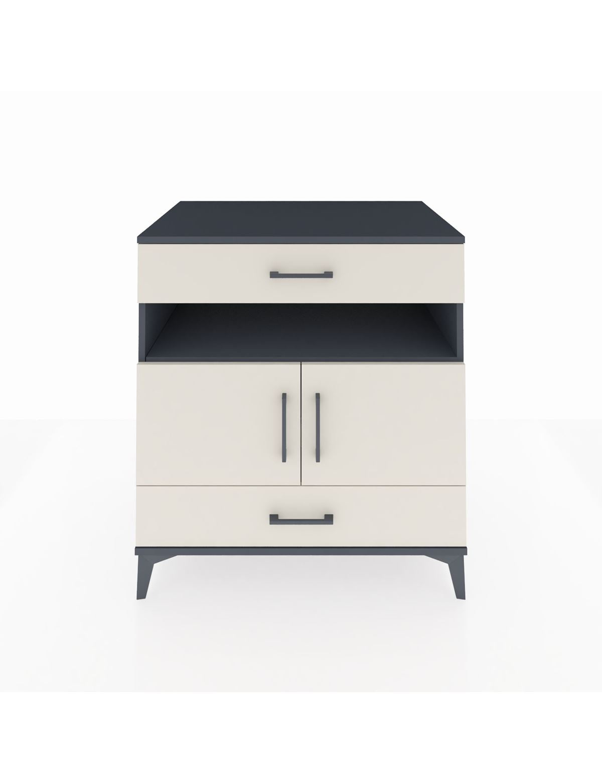 Kronos Şifonyer 2 Raflı 2 Çekmeceli 2 Kapaklı 88x59x96 Antrasit-Aytaşı