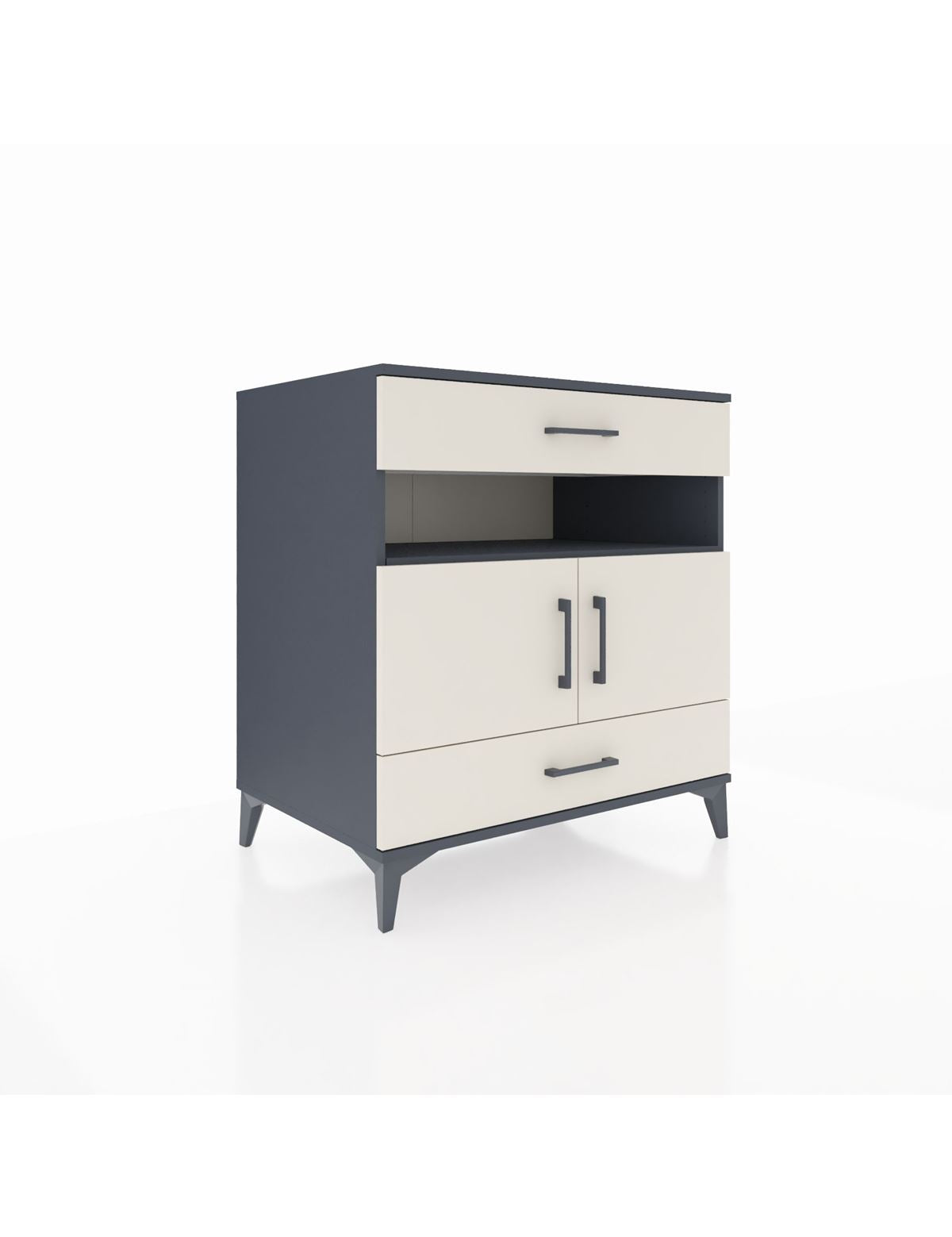 Kronos Şifonyer 2 Raflı 2 Çekmeceli 2 Kapaklı 88x59x96 Antrasit-Aytaşı