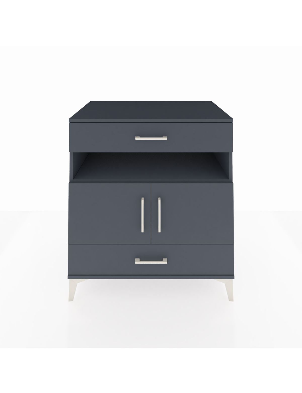 Kronos Şifonyer 2 Raflı 2 Çekmeceli 2 Kapaklı 88x59x96 Antrasit-Antrasit