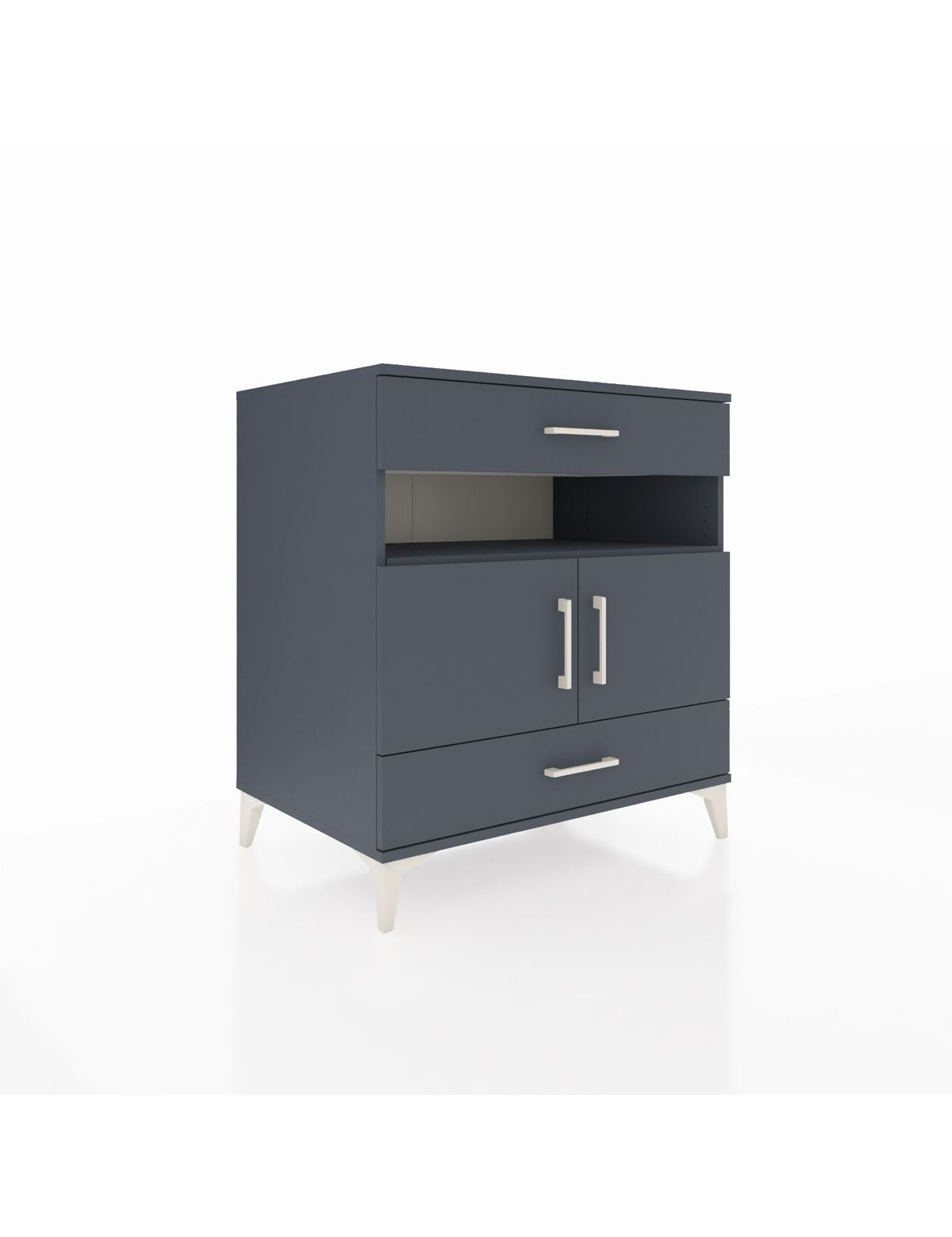 Kronos Şifonyer 2 Raflı 2 Çekmeceli 2 Kapaklı 88x59x96 Antrasit-Antrasit