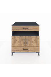 Kronos Şifonyer 2 Raflı 2 Çekmeceli 2 Kapaklı 88x59x96 Antrasit-Çam