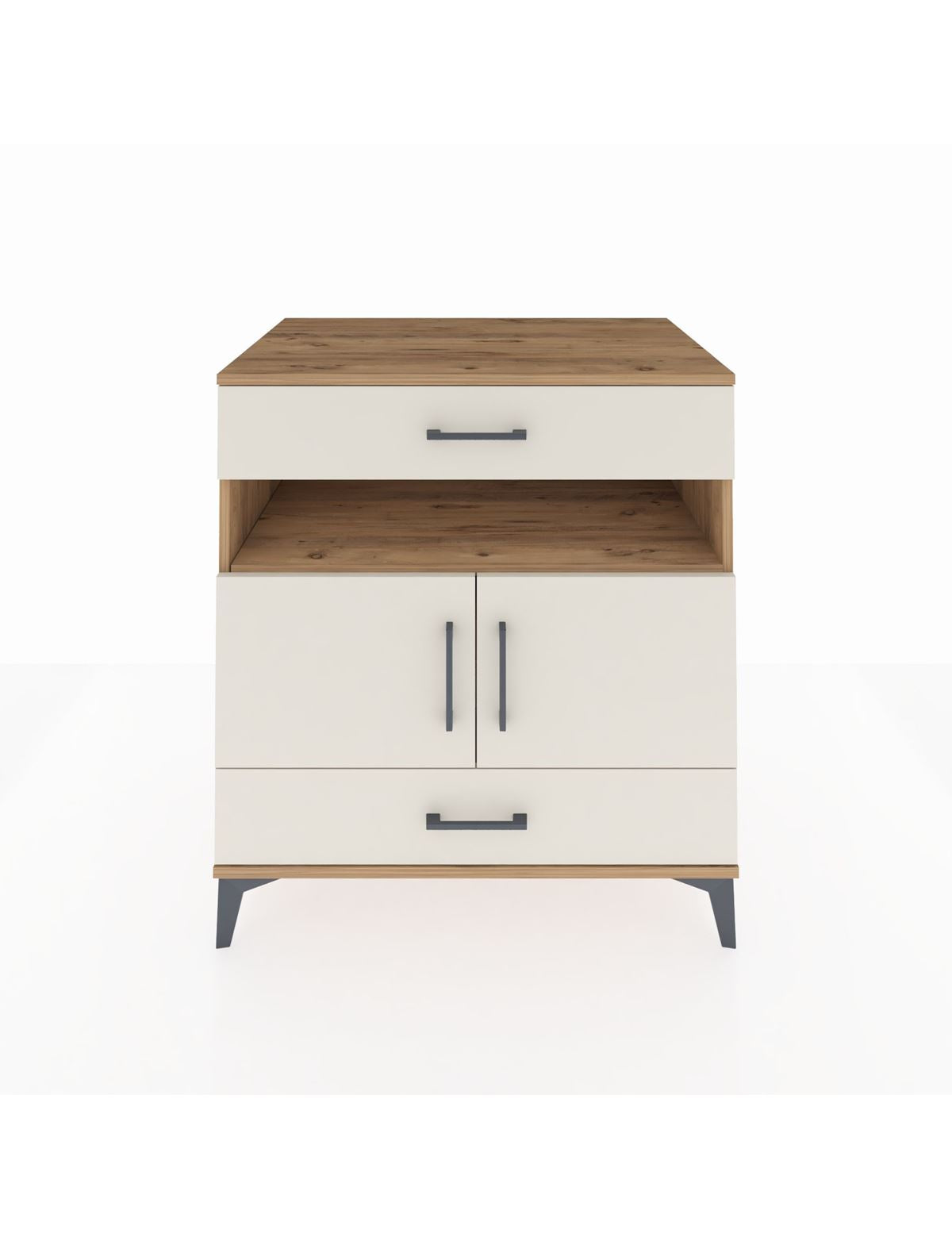 Kronos Şifonyer 2 Raflı 2 Çekmeceli 2 Kapaklı 88x59x96 Çam-Aytaşı