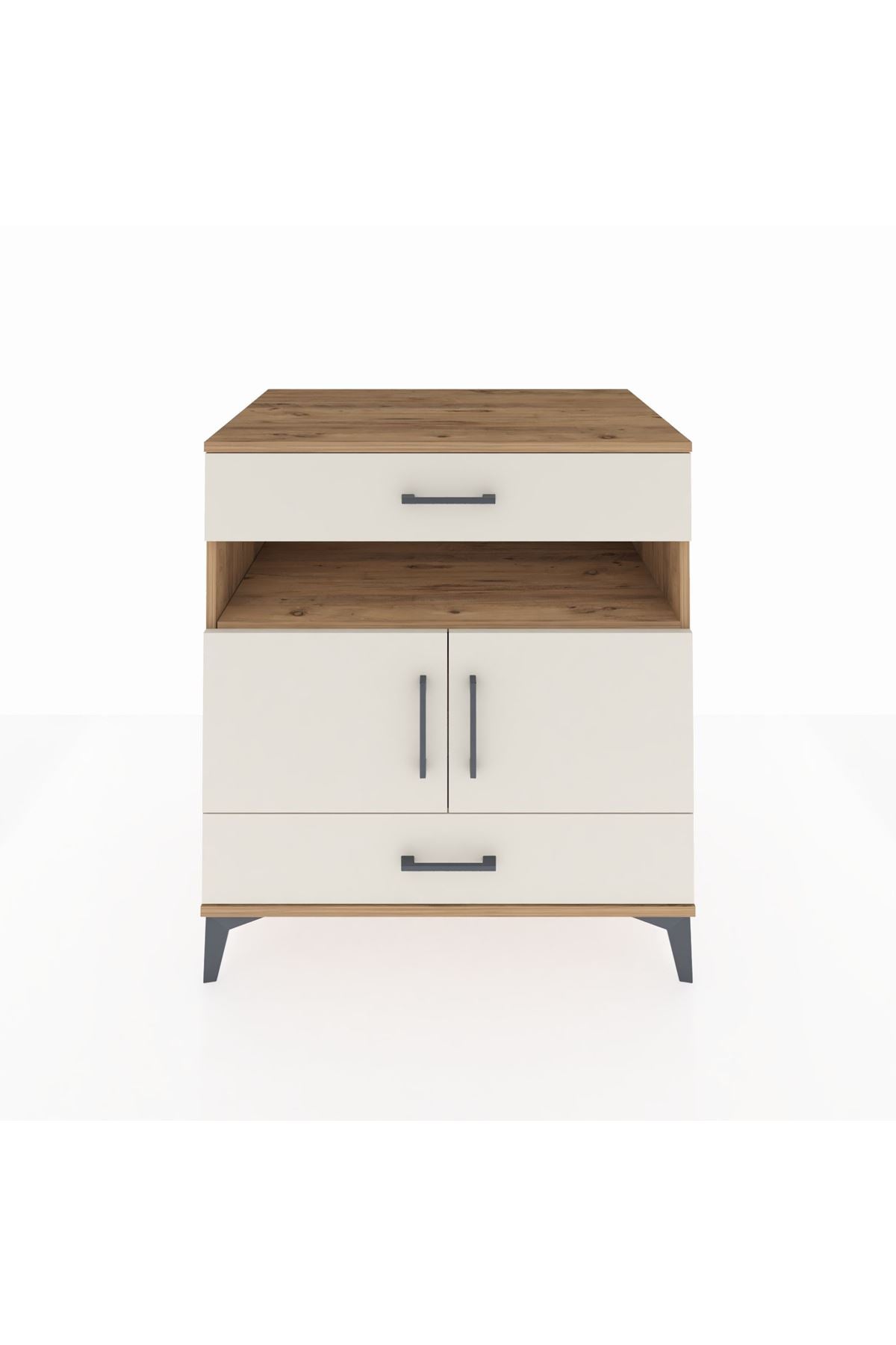 Kronos Şifonyer 2 Raflı 2 Çekmeceli 2 Kapaklı 88x59x96 Çam-Aytaşı