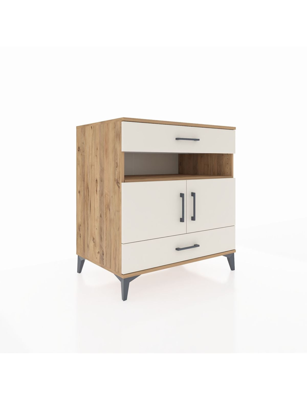 Kronos Şifonyer 2 Raflı 2 Çekmeceli 2 Kapaklı 88x59x96 Çam-Aytaşı