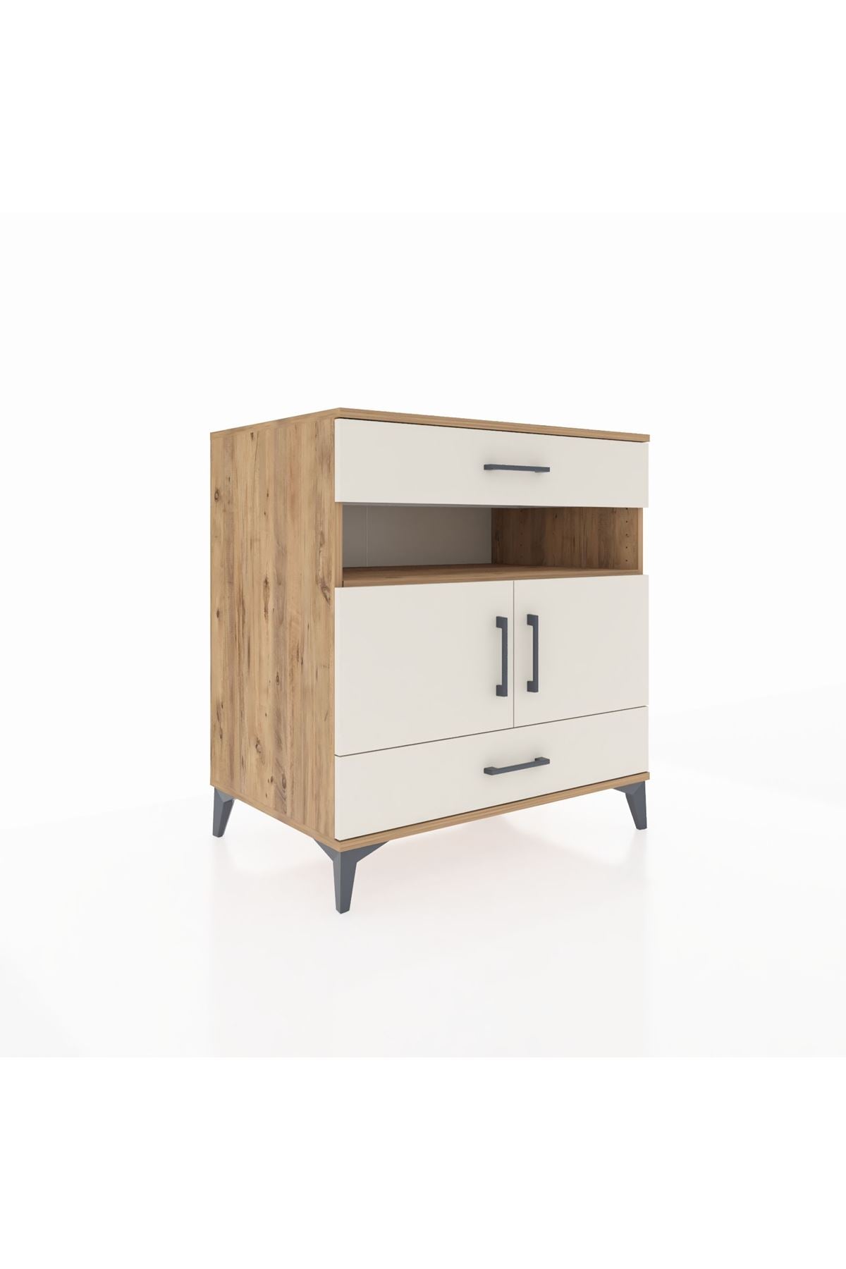 Kronos Şifonyer 2 Raflı 2 Çekmeceli 2 Kapaklı 88x59x96 Çam-Aytaşı